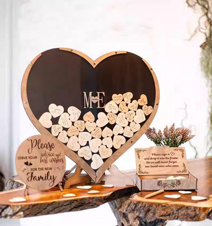 Heart-Shaped Signature / Sign-In Frame – Vintage European Wedding Creative Message Board Ornament &amp; Display party X party