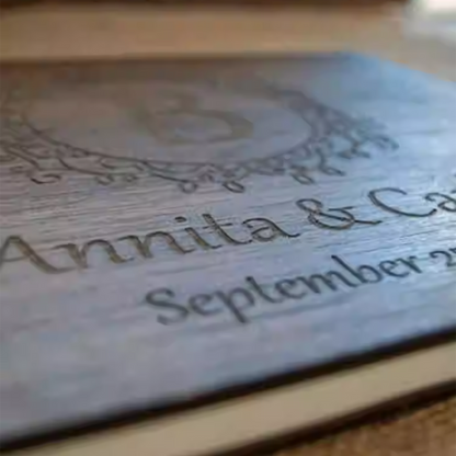 Wedding Venue Guest Sign-in Message and Blessing Book, Engravable, with DIY Logo Option party X party