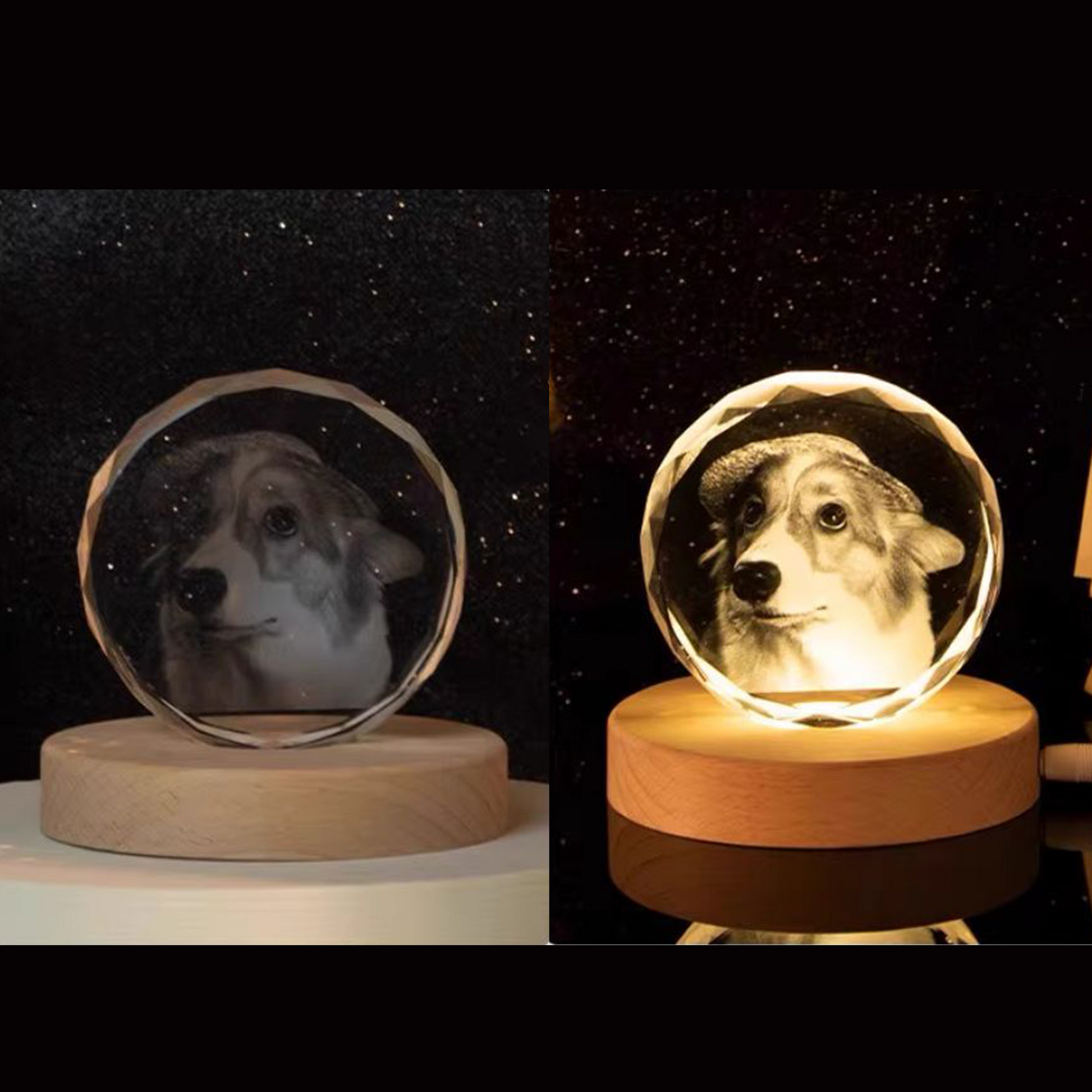 Custom Photo Crystal Ball, Couple's Anniversary Commemorative Gift, Creative Music Box Night Light Ornament party X party