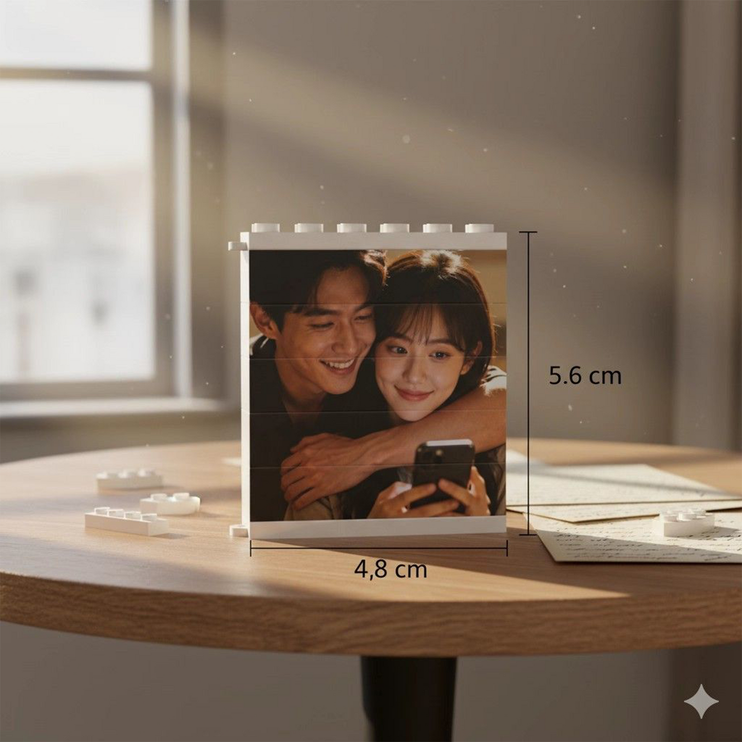 Custom Building Block Photo Puzzle | DIY Interactive Picture Frame & Album | Unique Anniversary or Father's Day Gift | Personalized Wedding Keepsake