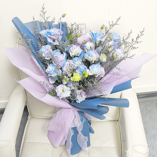 Purple and blue lisianthus bouquet - Valentine's Day bouquet - confession gift - proposal bouquet - anniversary - anniversary – F-230 - party X party