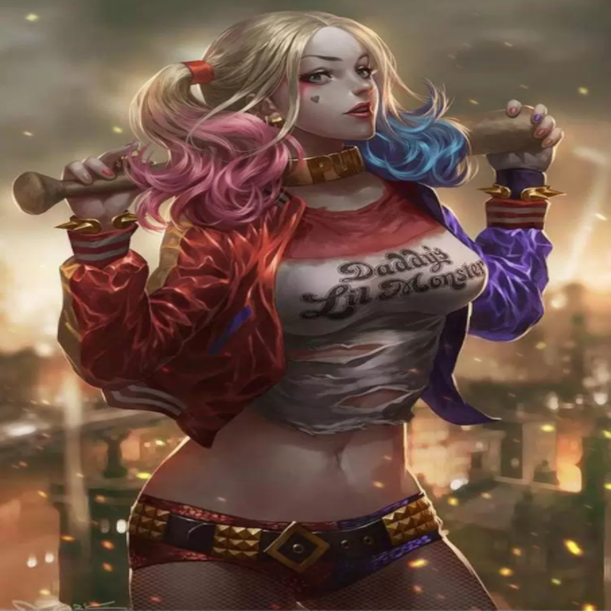 Suicide Squad Harley Quinn Cosplay Wig – Long Blonde & Pink Double Ponytail Costume Wig | DC212 party X party