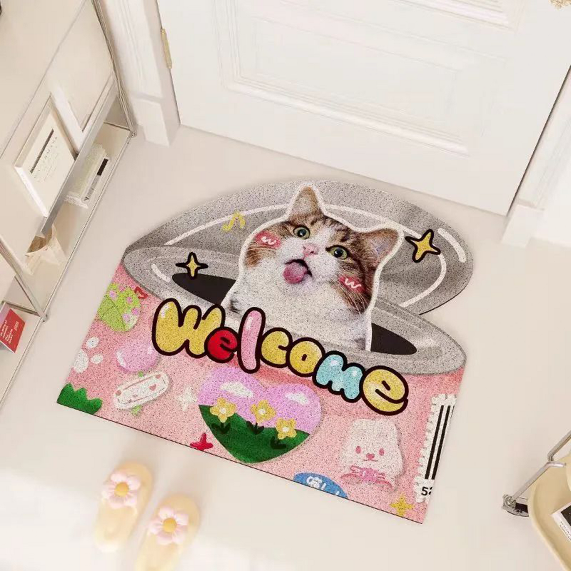 Custom Pet Anti-Slip Mat for Entry Door, Cartoon Home Floor Entrance/Foyer Mat party X party