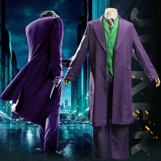 The Dark Knight Joker Heath Ledger Cosplay Costume – Movie Villain Suit Performance Outfit | DC101 party X party