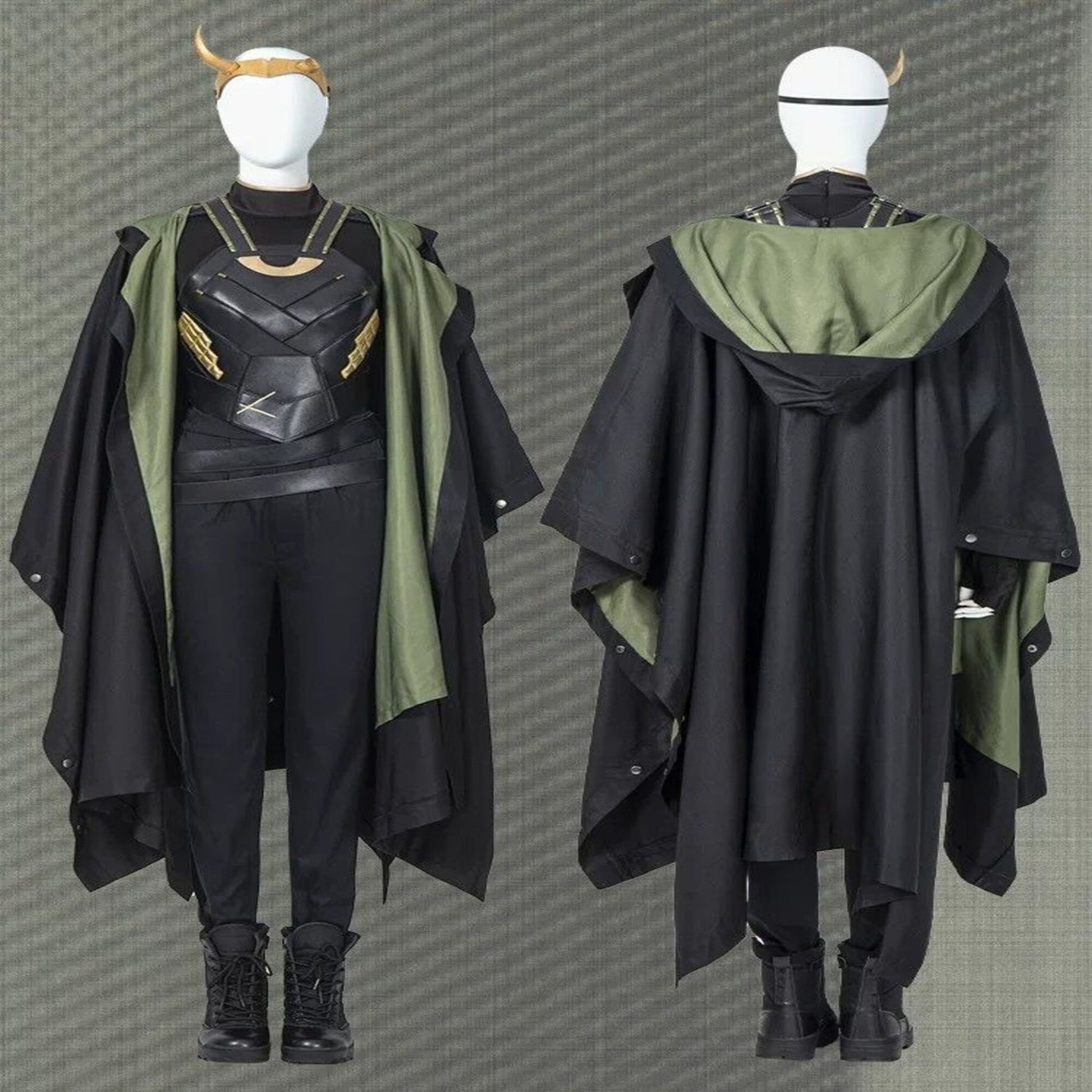Female Loki Upgraded Cosplay Costume Set – Helmet, Vest, Cape, Gloves & Belt Full Outfit | MTJ317 party X party