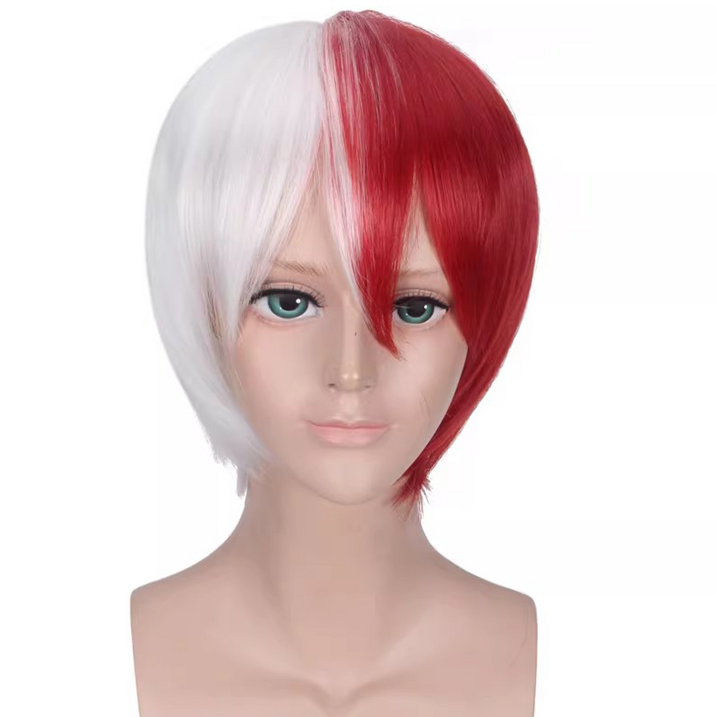 Shoto Todoroki Cosplay Wig – My Hero Academia Half Red Half White Short Anime Wig | UA012