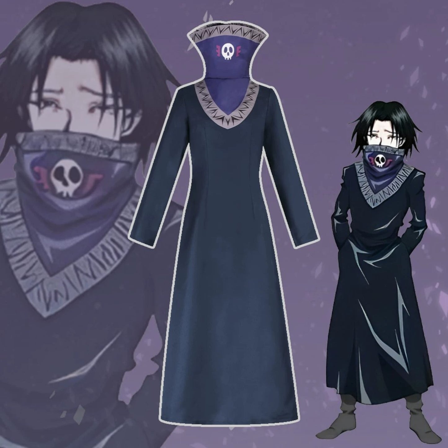 Feitan Portor Hunter x Hunter Cosplay Costume Phantom Troupe Anime Role Play Outfit for Halloween, Conventions & Events – QL008 party X party
