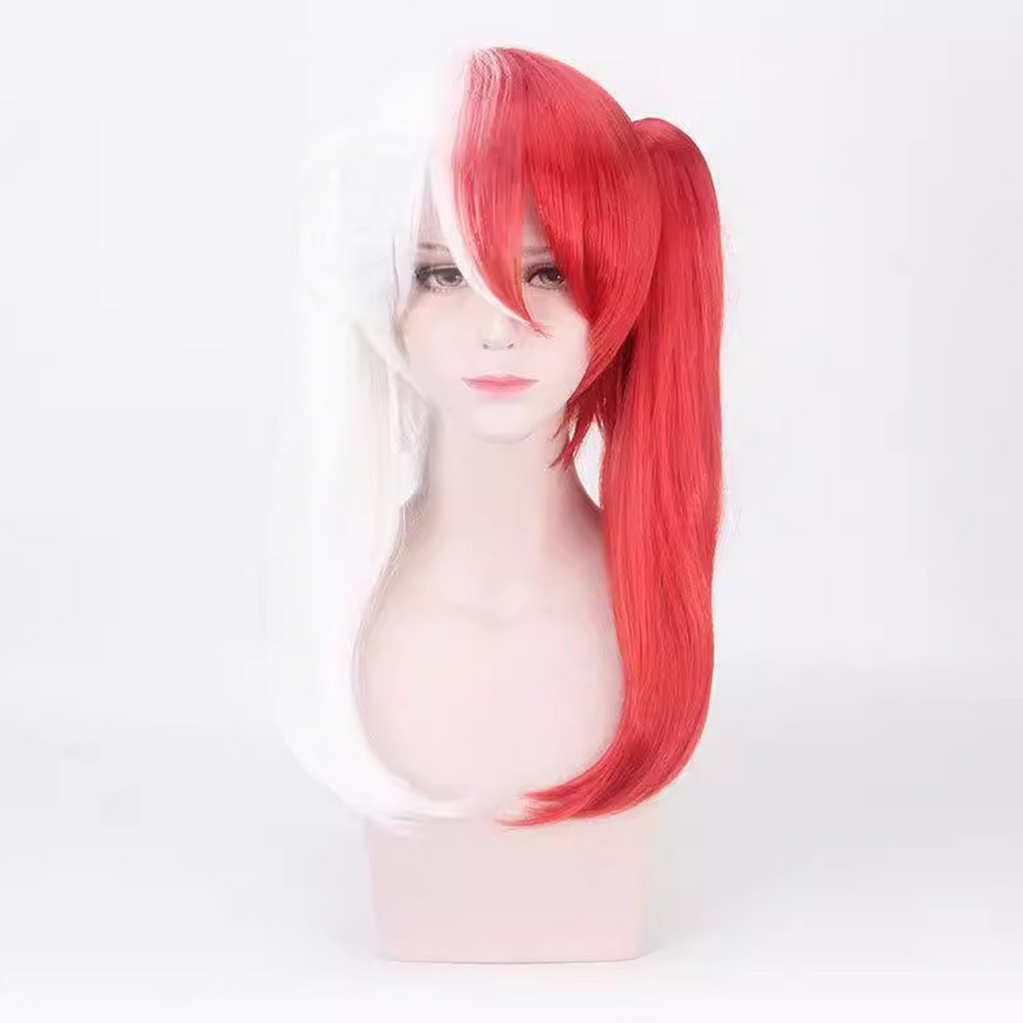 Shoto Todoroki Genderbend Cosplay Wig – My Hero Academia Realistic Red White Anime Hair Wig | UA013 party X party