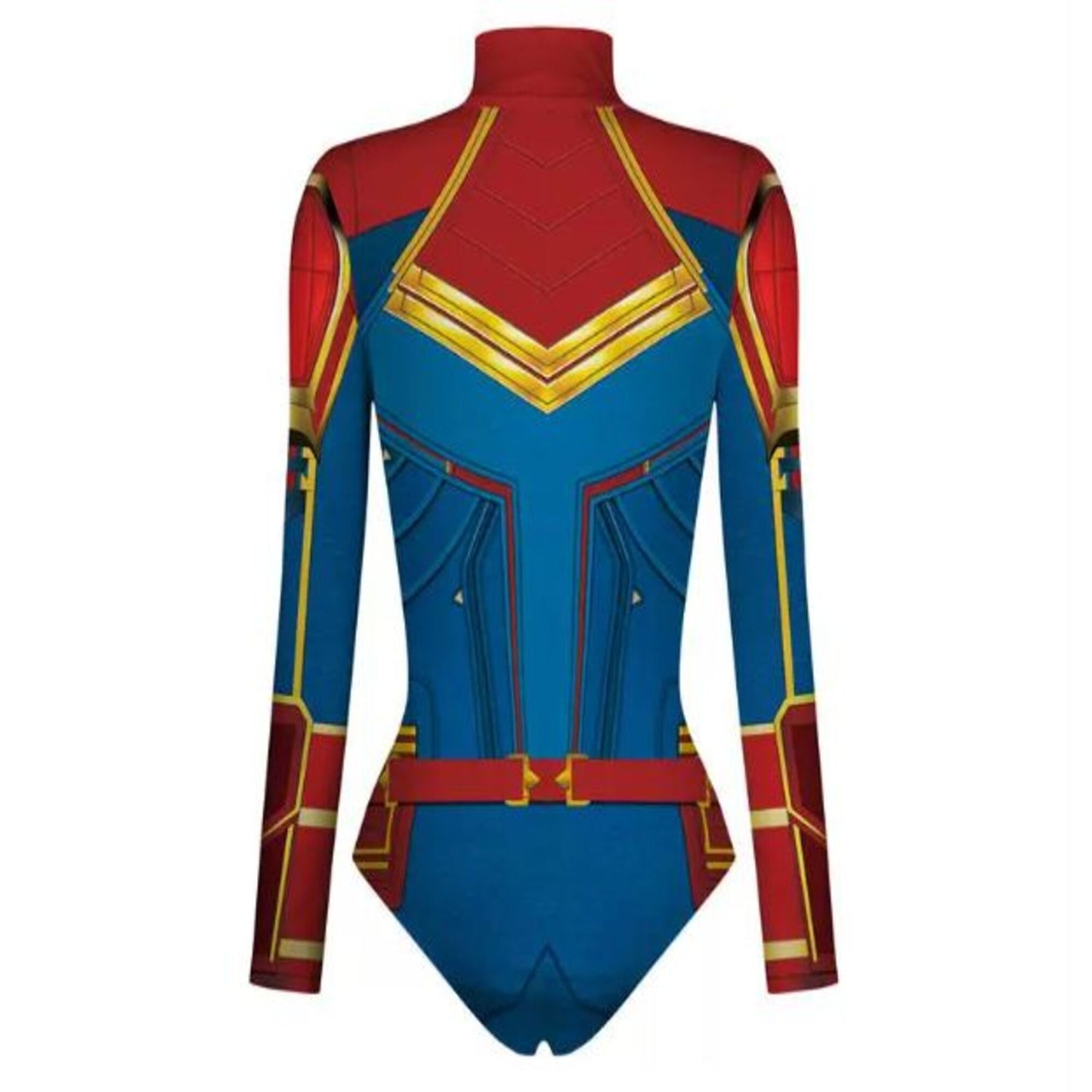 Captain Marvel Women’s Printed Bodysuit Cosplay Costume – Superhero Performance Outfit | MTJ314 party X party