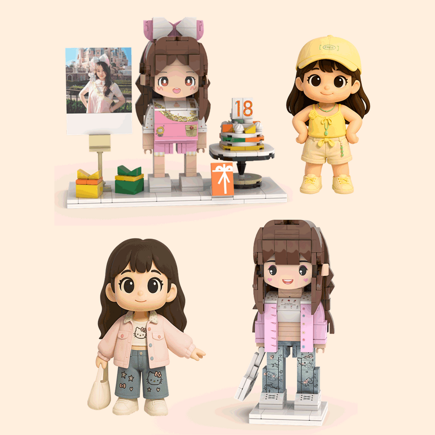 Valentine's Day Custom Photo Portrait Building Block Cartoon Figure Model party X party