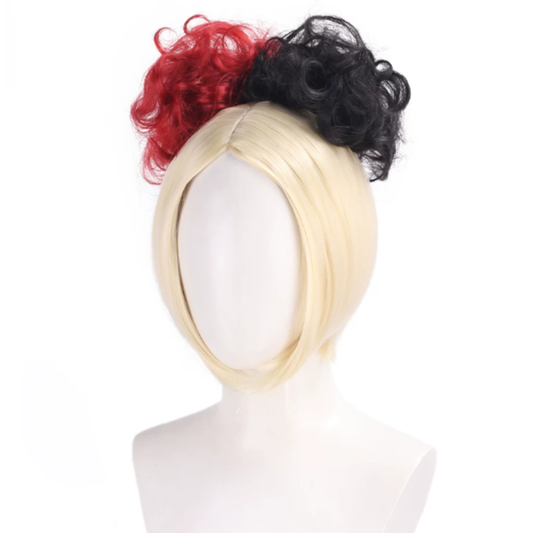 Harley Quinn Suicide Squad Cosplay Wig – Short Black & Red Pigtail Style | DC214 party X party