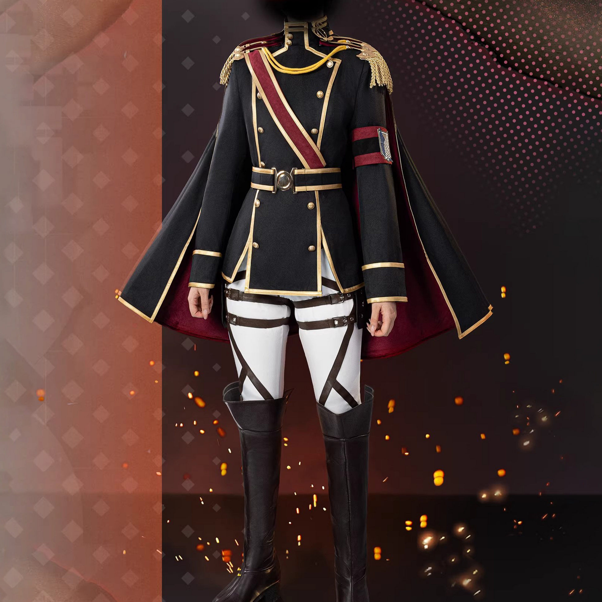 Hange Zoe Levi Ackerman Ceremonial Regiment Cosplay Costume Anime Cape Uniform Set – AOT011 party X party