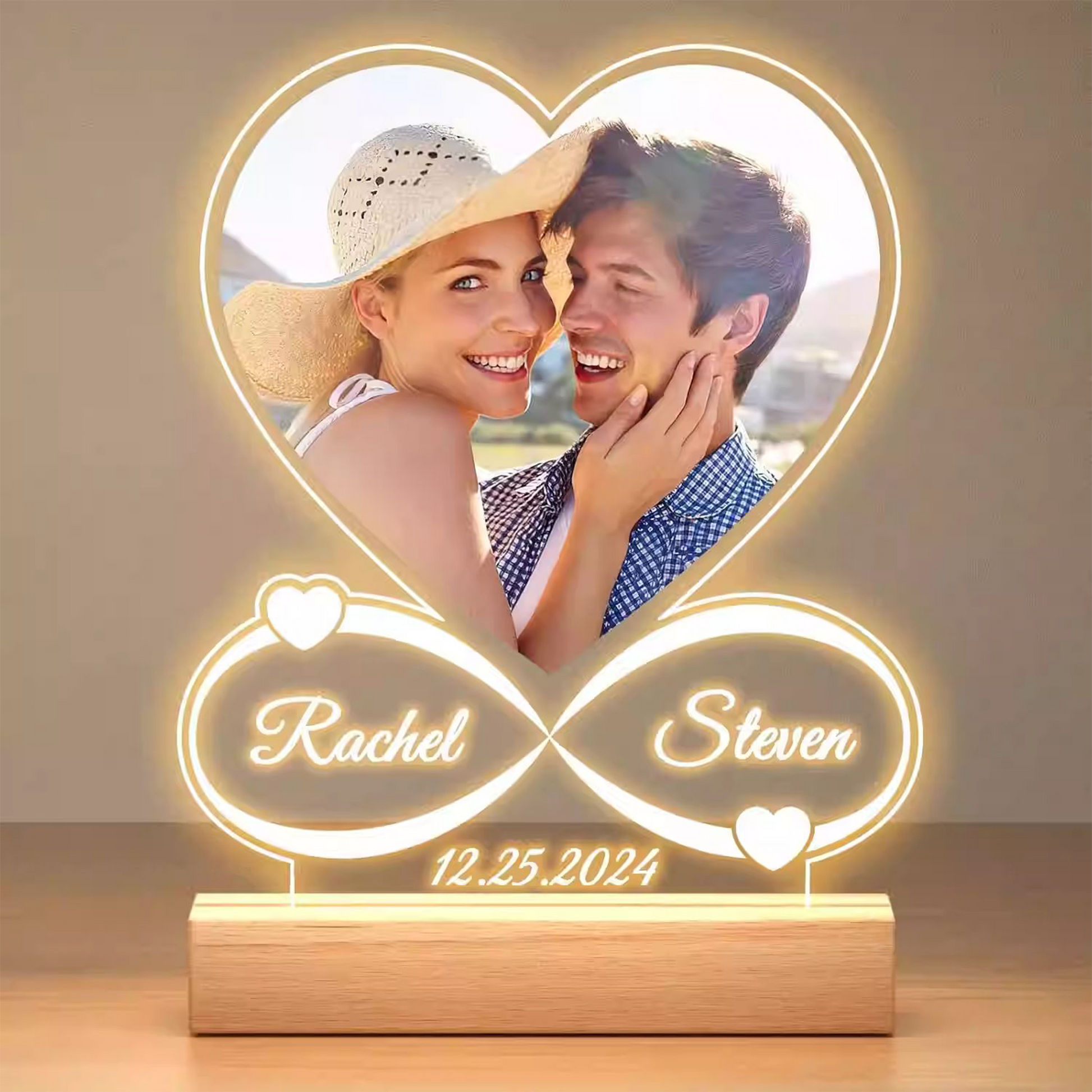 DIY Photo Romantic Desktop Night Light Ornament/Display, Valentine's Day/Wedding Gift party X party