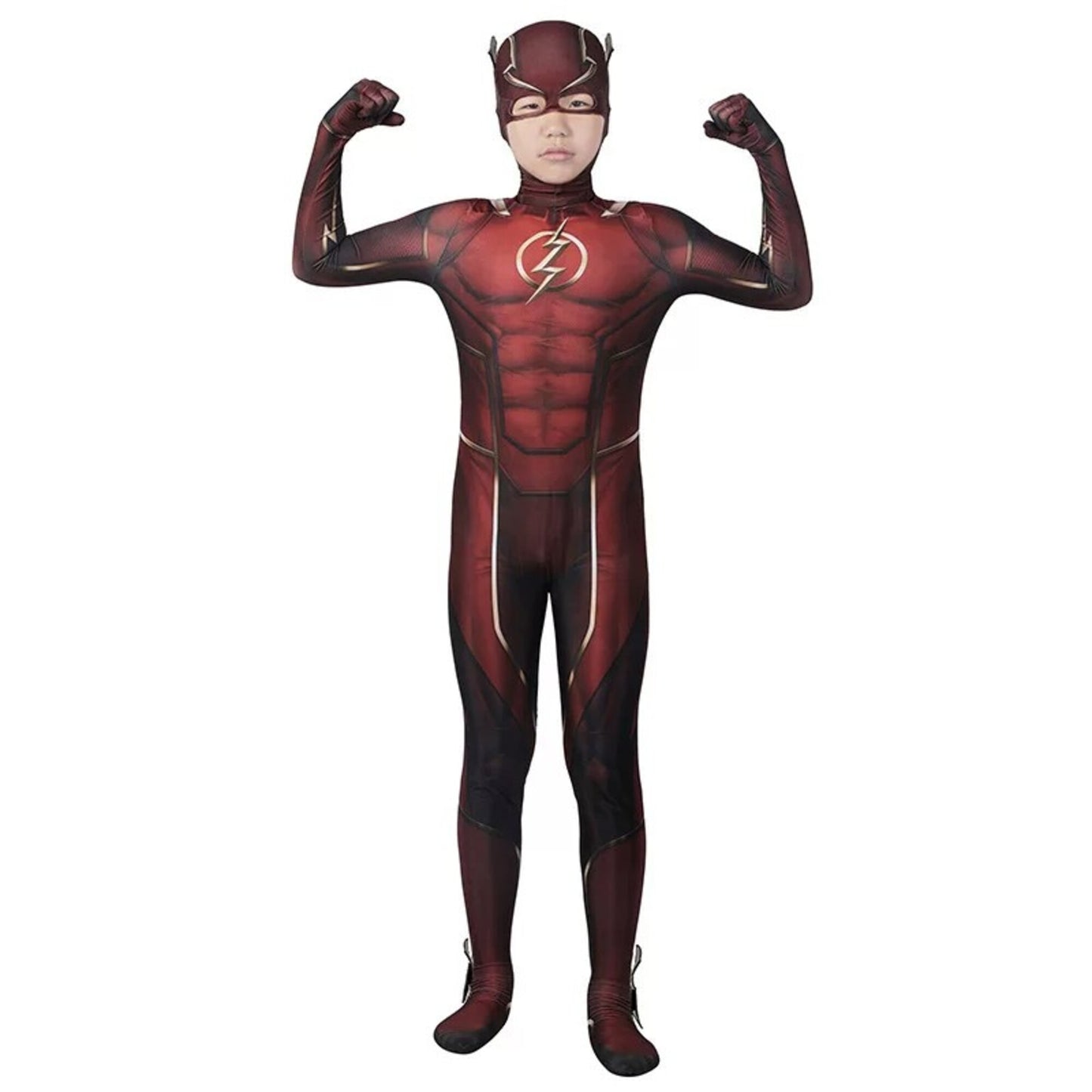 The Flash Injustice 2 The Flash Full Set Cosplay Costume with Helmet Movie-Style Tight Jumpsuit Outfit for Halloween & Comic Con – DC306 party X party