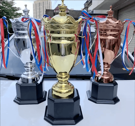 Engravable Metal Trophy | Creative Commemorative Award in Three Colors – TR-1580 - party X party