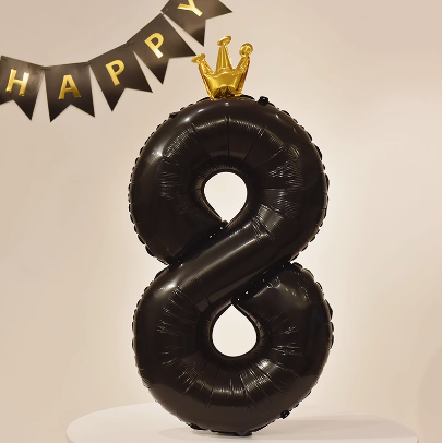 Black Crown Digital Balloon 40" Party Decoration - B180 party X party
