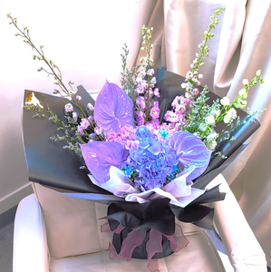 紫色花束~紫掌、紫色大飛燕花束~情人節 表白 求婚 F-370
