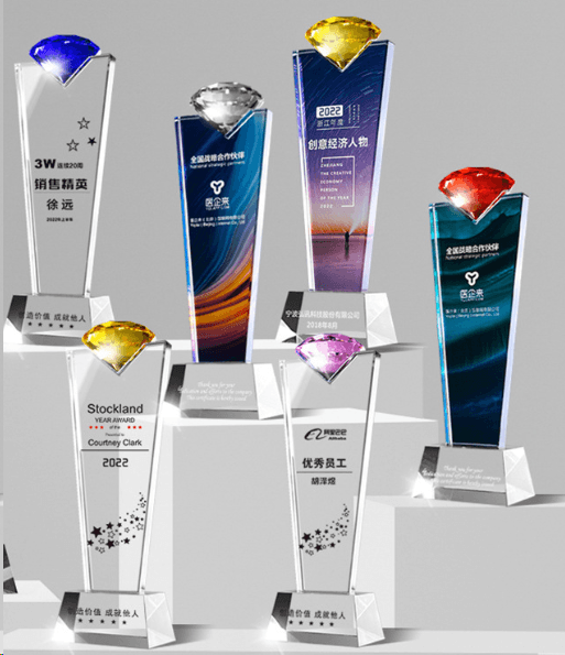 Crystal Trophy Memorial Trophy Customizable Color – TR-505 - party X party