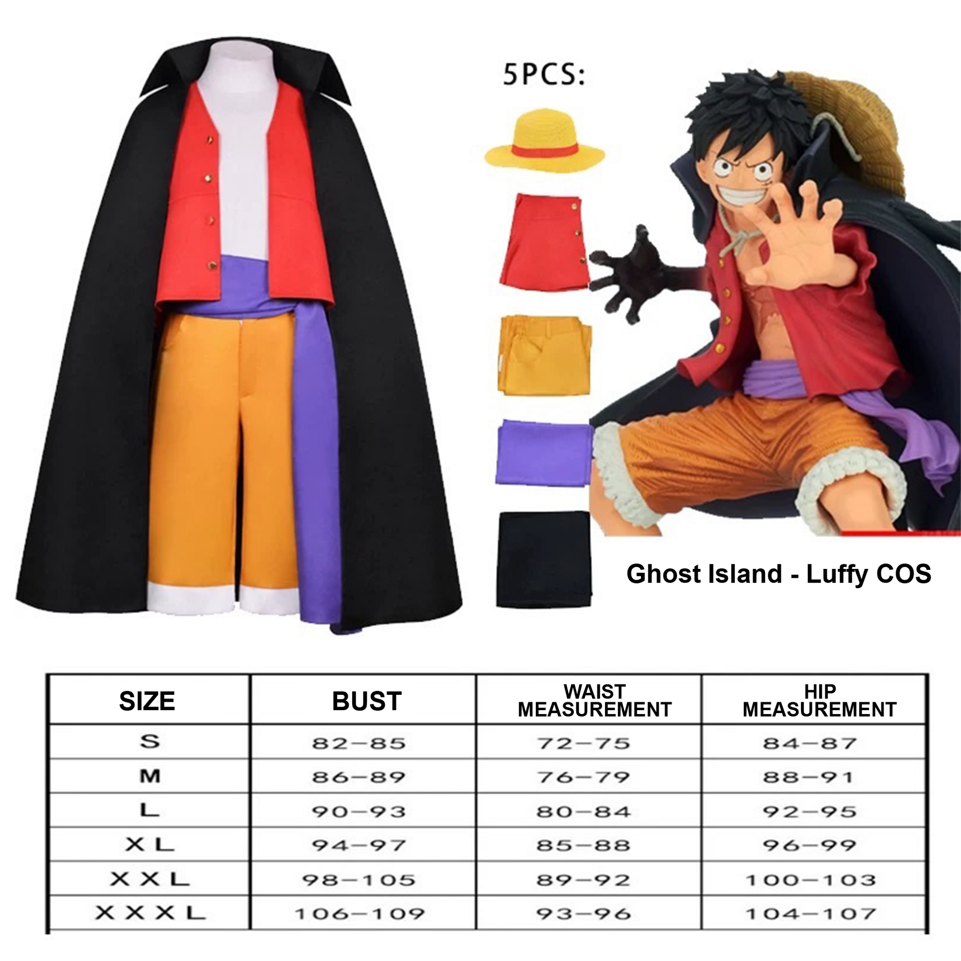 One Piece – Monkey D. Luffy Onigashima Straw Hat Cosplay Anime Main Character Costume 0003 party X party