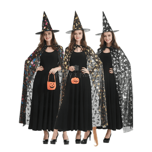 Elegant Witch Costume Set for Halloween & Cosplay Cloak + hat! - party X party