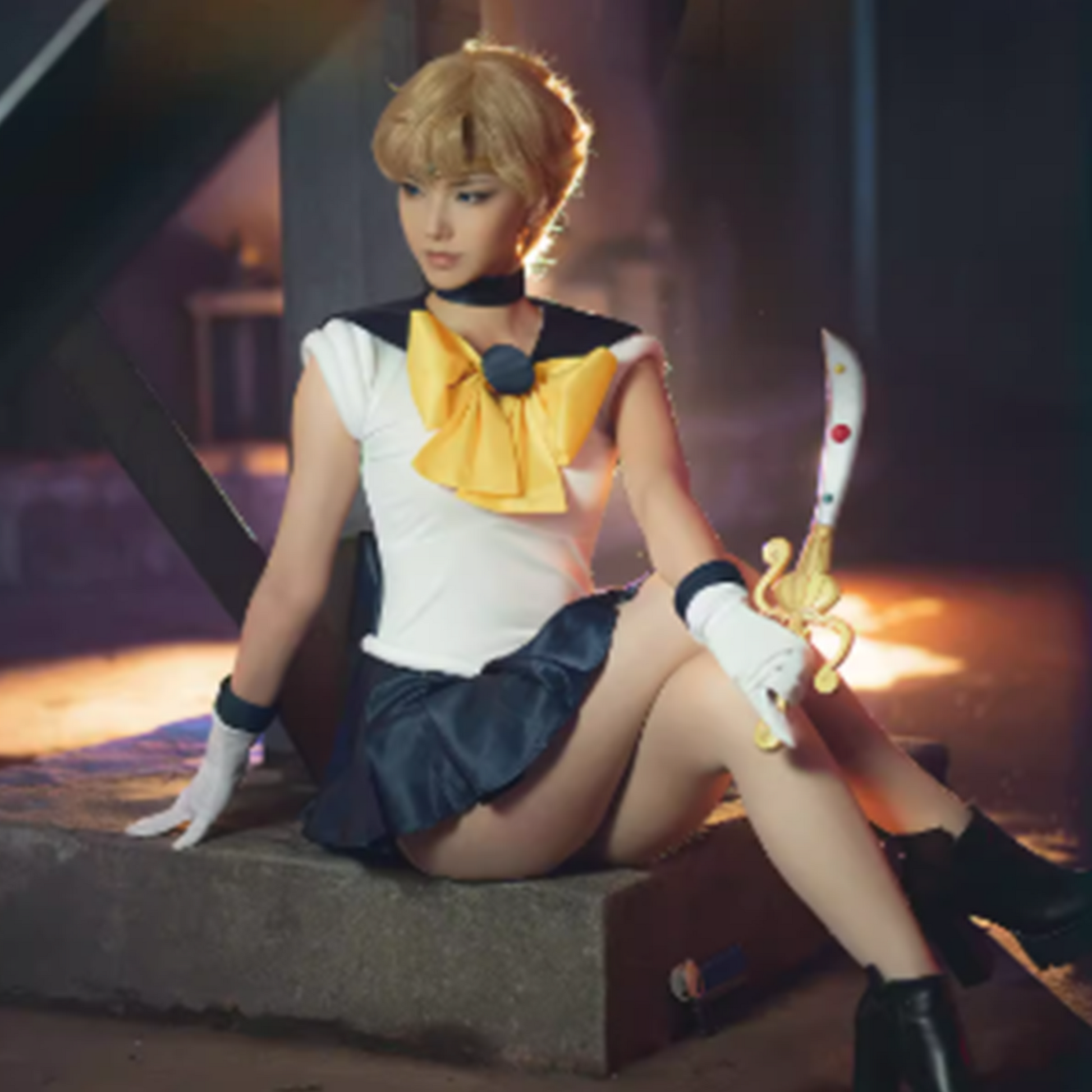 Sailor Moon Haruka Tenou Cosplay Costume Full Set – Uranus Blue Dress SM008 party X party
