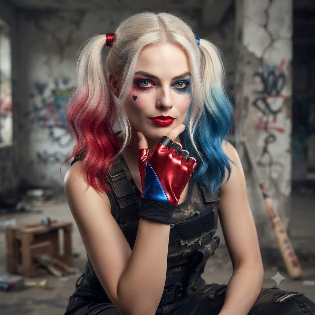 Suicide Squad Harley Quinn Cosplay Costume Gloves for Adults | DC209 party X party