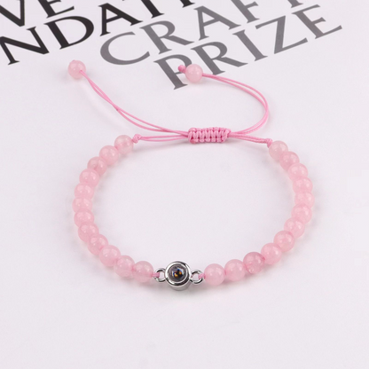 Couple Bracelets — red string for women, wristband for men, projection stone design, perfect Valentine’s Day gift.