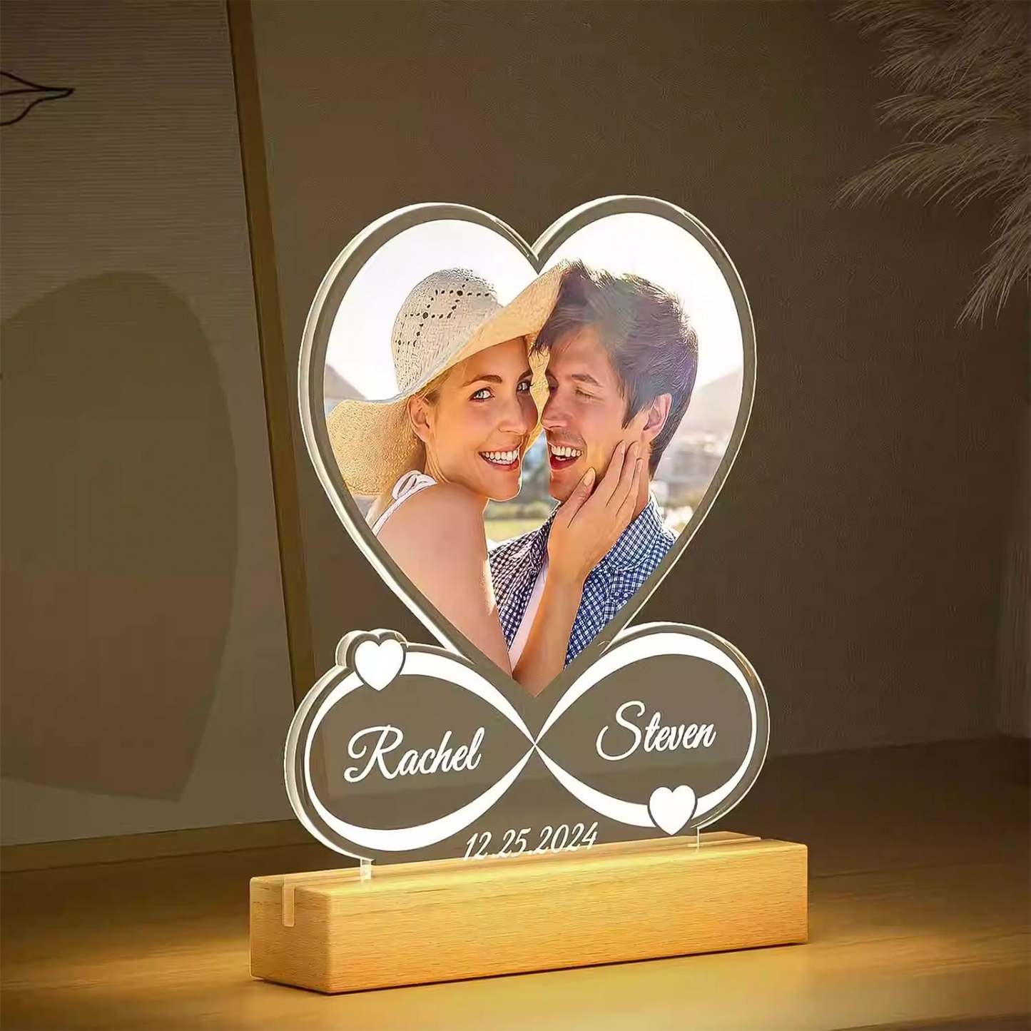 DIY Photo Romantic Desktop Night Light Ornament/Display, Valentine's Day/Wedding Gift party X party