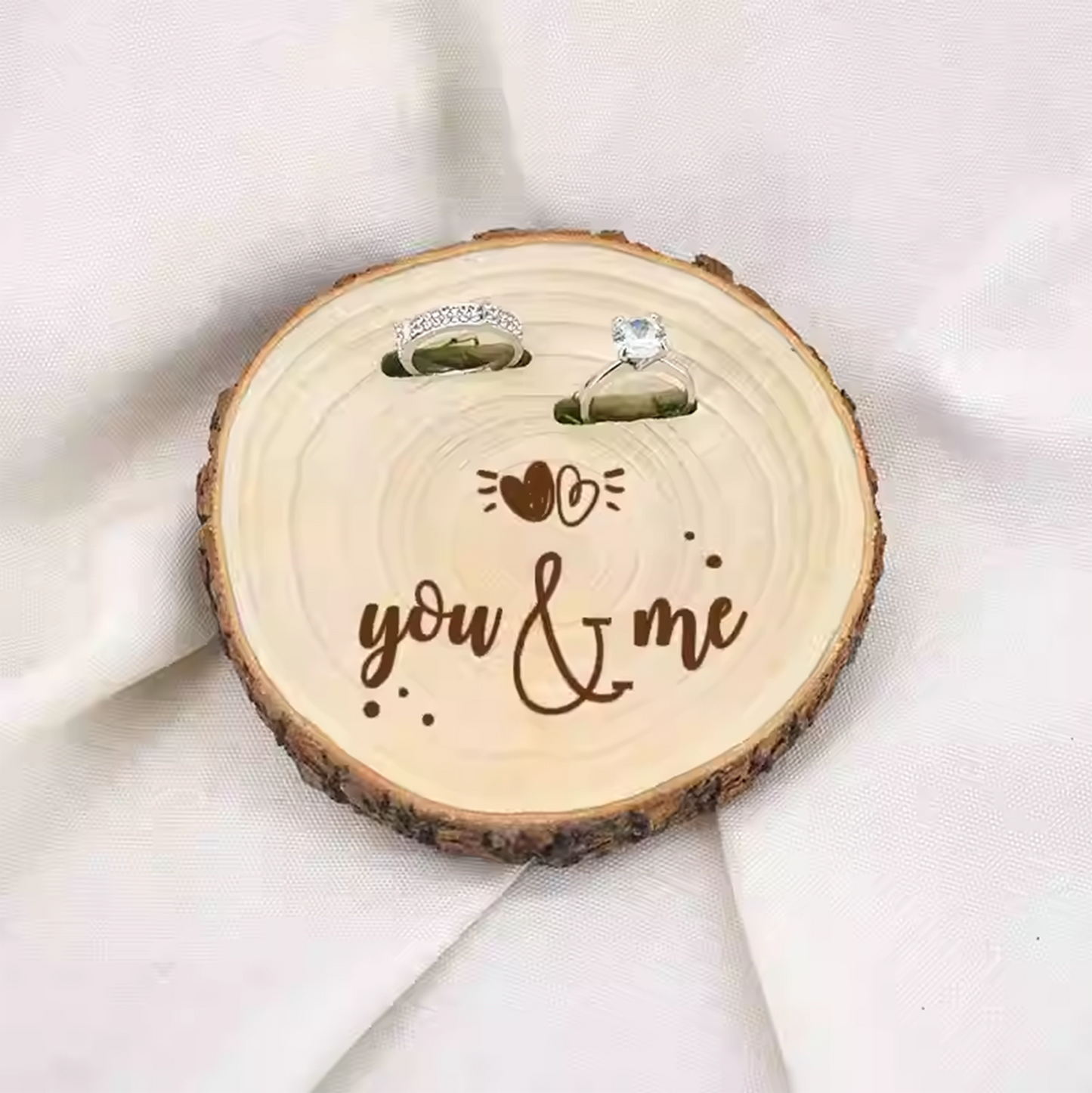 Vintage Engraved Wooden Proposal Ring Holder/Tray, European Wedding Ring Holder/Tray party X party