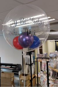 17-inch Japanese crystal balloon + small balloon with custom printing--B134-1
