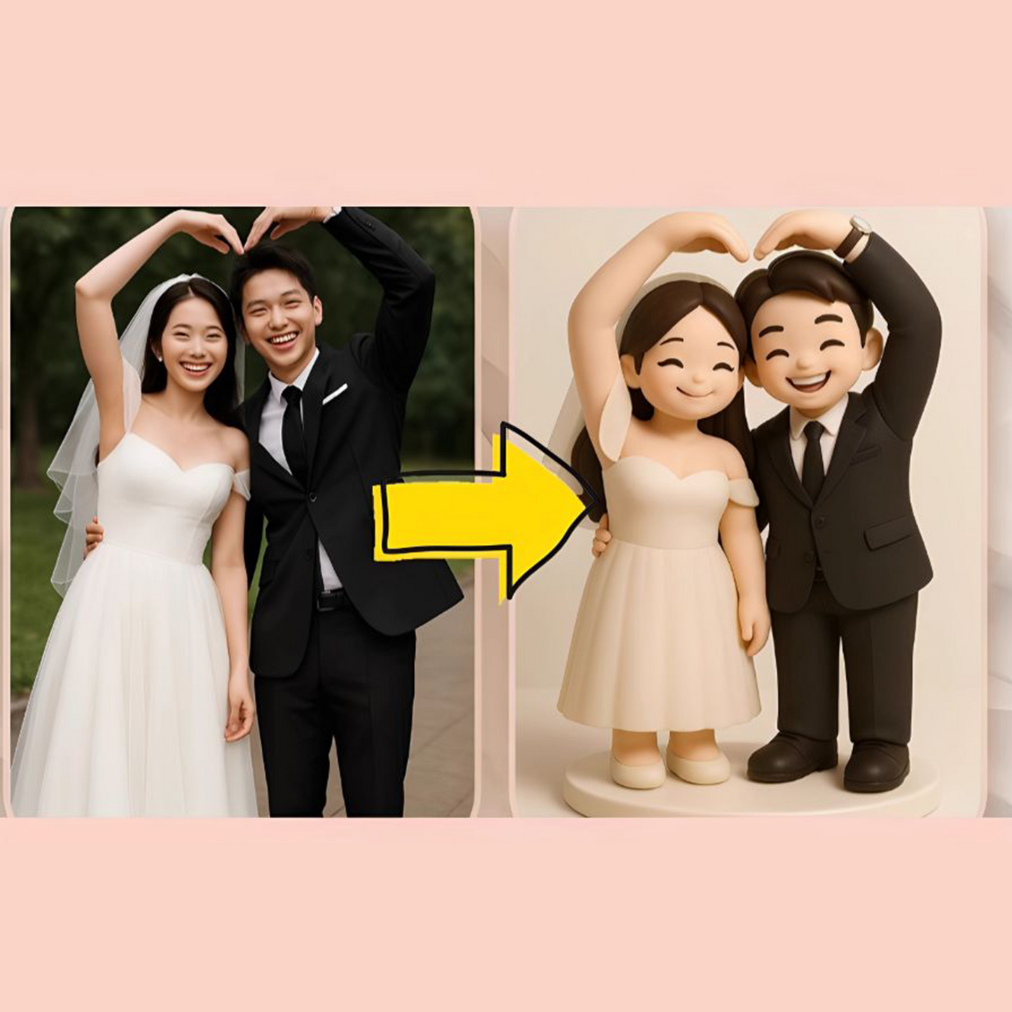 3D Printed Figure, Custom Made from Image, Creative Portrait Doll/Figurine, Couple's Gift party X party