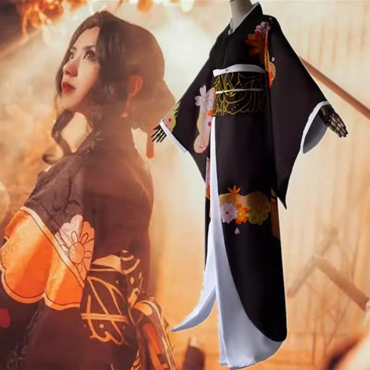 Demon Slayer Kibutsuji Muzan Cosplay Costume, Demon King Full Set Men’s Suit Boss Anime Cosplay G001 party X party