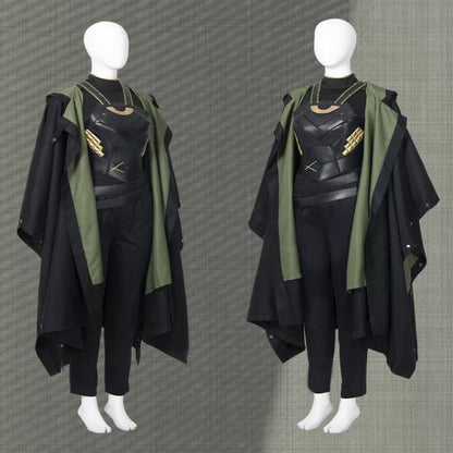 Female Loki Upgraded Cosplay Costume Set – Helmet, Vest, Cape, Gloves & Belt Full Outfit | MTJ317 party X party