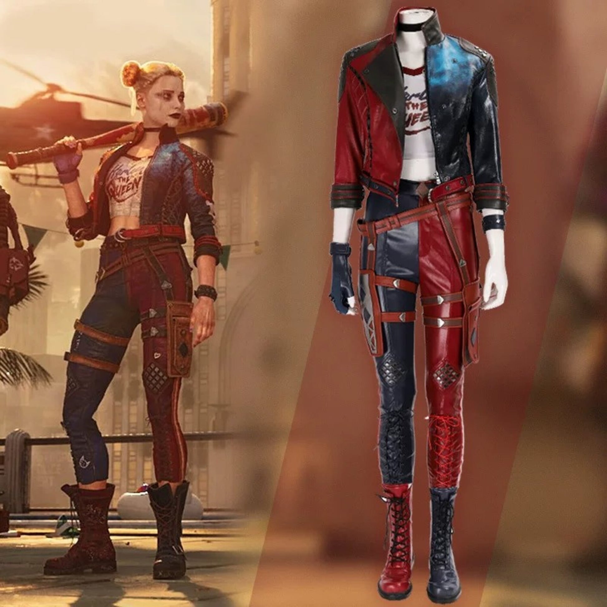 Harley Quinn Suicide Squad Cosplay Costume – Task Force X Movie Uniform | DC221 party X party