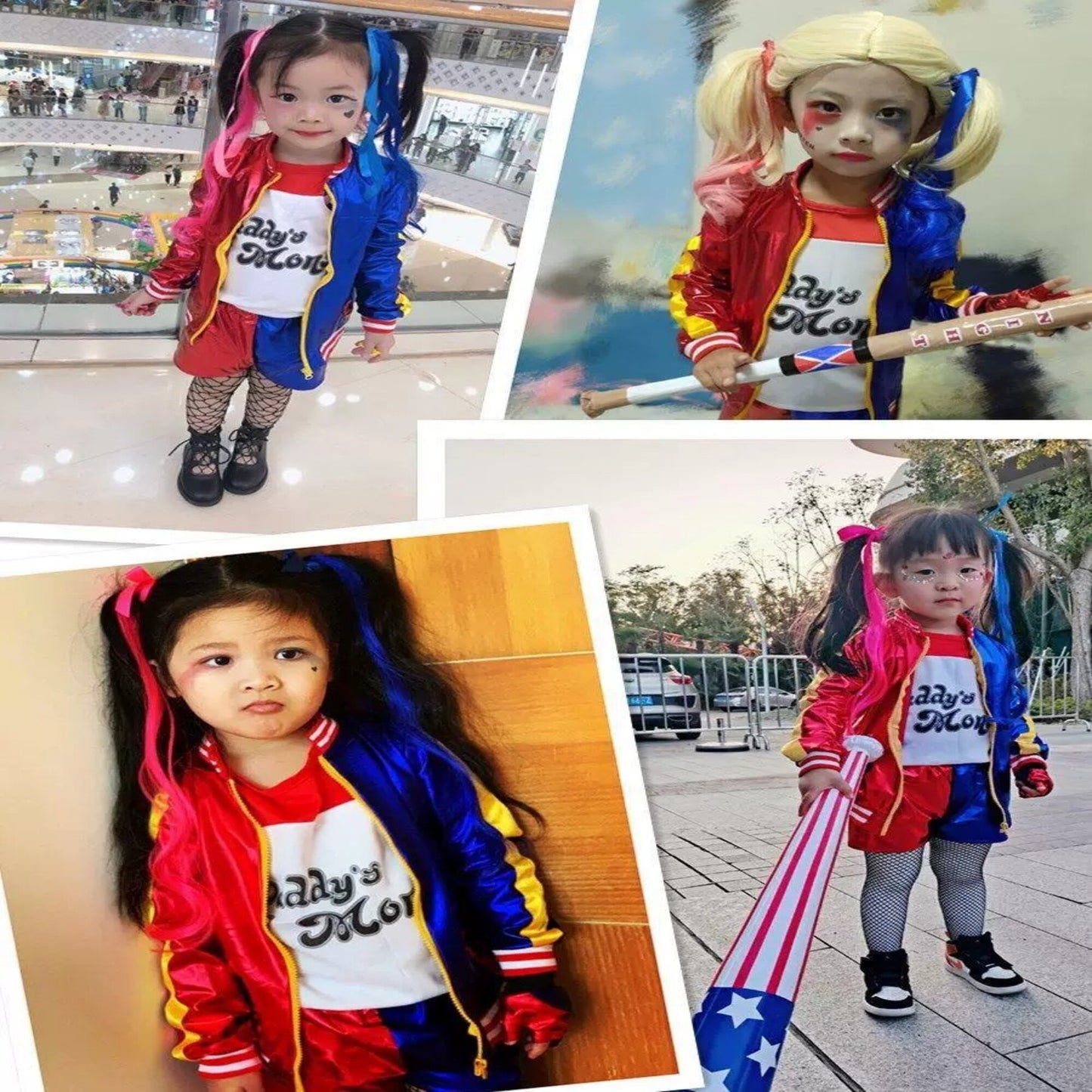 Girls Harley Quinn Suicide Squad Cosplay Costume – Full Set Halloween & Dress Up Outfit | DC218 party X party