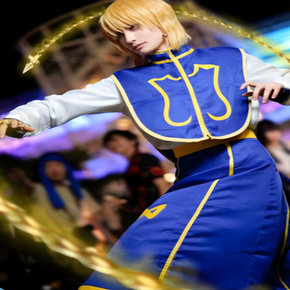 Kurapika Hunter x Hunter Cosplay Costume with Character Wig Anime Role Play Outfit for Halloween, Conventions & Themed Events – QL001 party X party