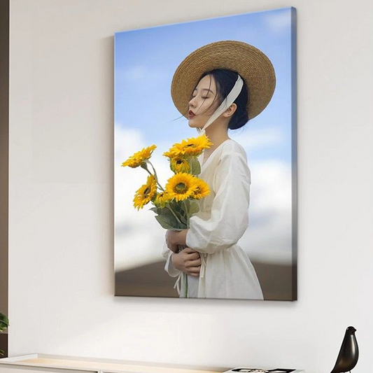 Custom Photo Canvas Wall Art – Premium Giclée Print for Wedding & Baby Portraits | Personalized Gallery Wrap (3cm Solid Wood Frame)