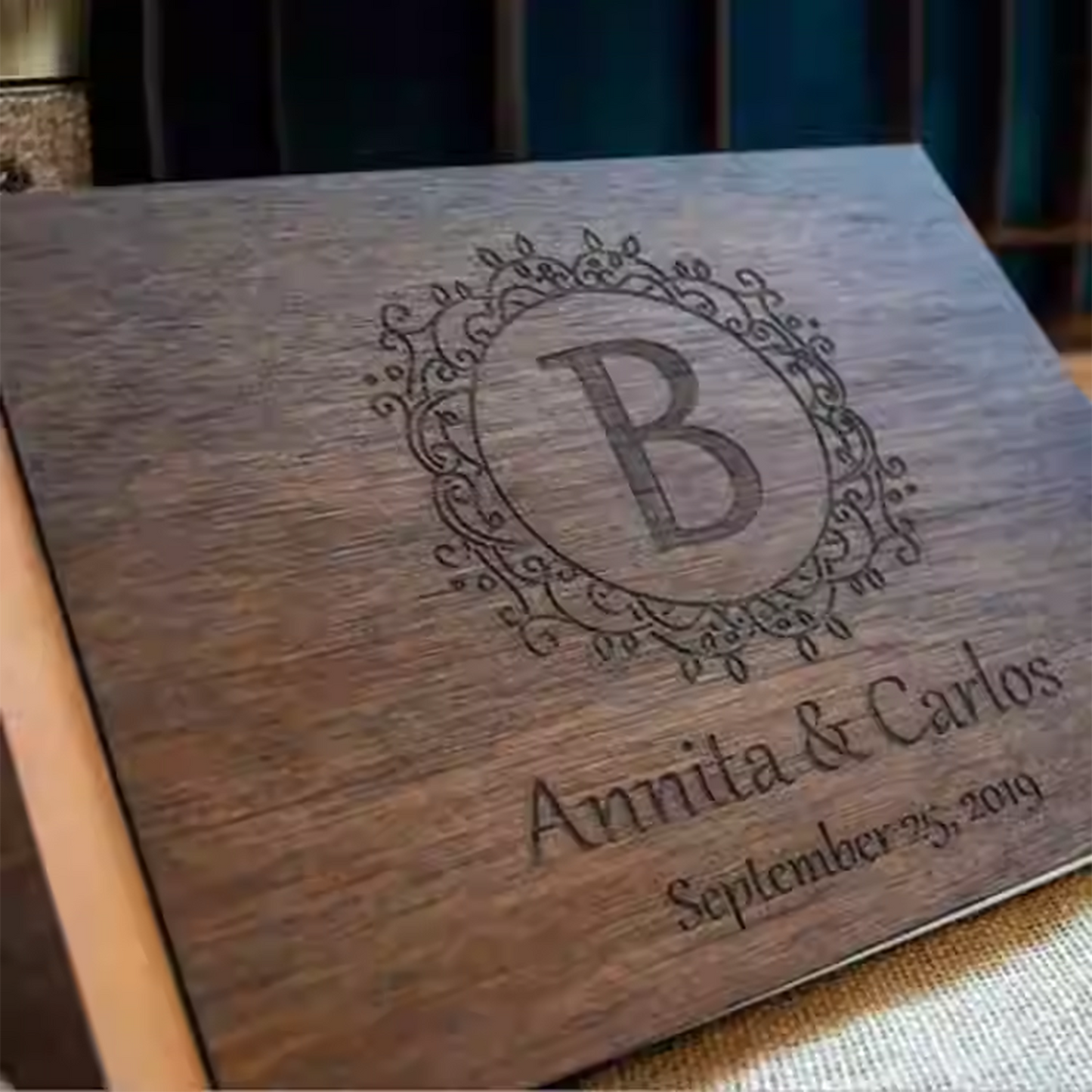 Wedding Venue Guest Sign-in Message and Blessing Book, Engravable, with DIY Logo Option party X party