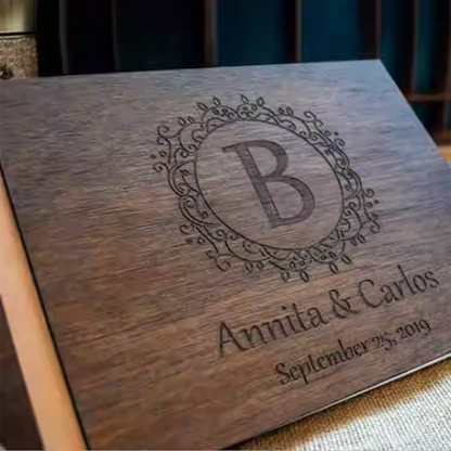 Wedding Venue Guest Sign-in Message and Blessing Book, Engravable, with DIY Logo Option party X party