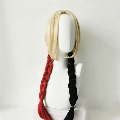 Harley Quinn Red & Black Braided Gradient Cosplay Wig from The Suicide Squad (2021) Movie | DC213 party X party