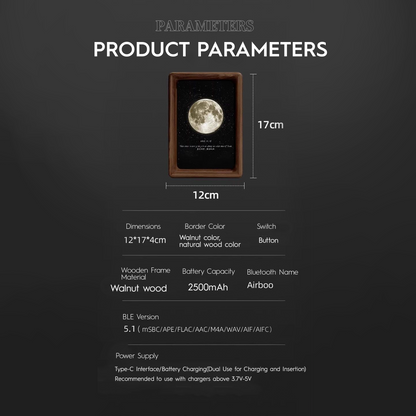 Custom Moon Phase Bluetooth Speaker | Personalized "Moon on Your Birthday" Night Light | Starlight Tide Desktop Ornament | Unique Gift for Men