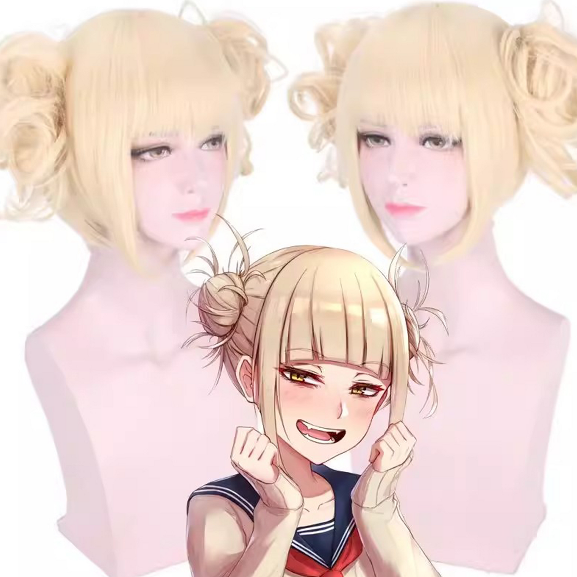 Himiko Toga Cosplay Wig – My Hero Academia Golden Blonde Short Anime Hair Wig | UA014 party X party