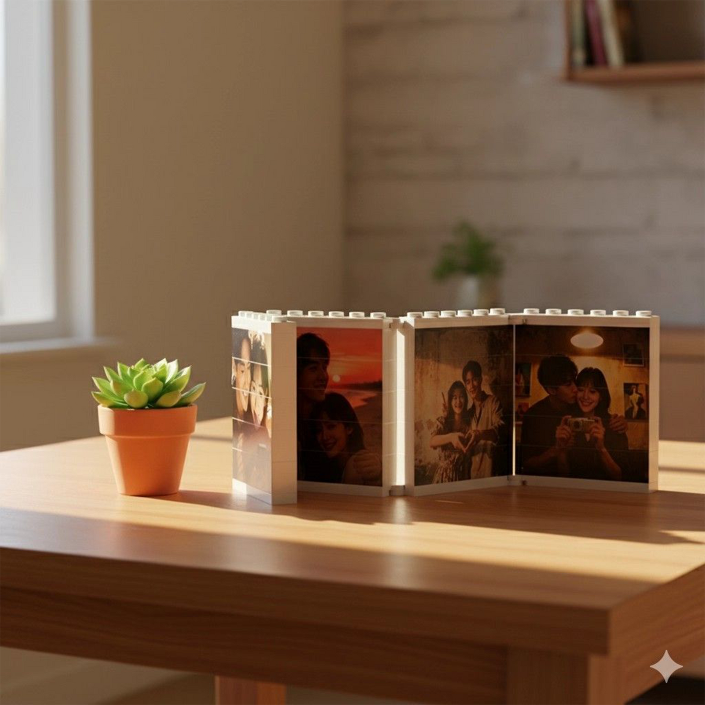 Custom Building Block Photo Puzzle | DIY Interactive Picture Frame & Album | Unique Anniversary or Father's Day Gift | Personalized Wedding Keepsake