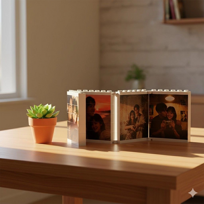 Custom Building Block Photo Puzzle | DIY Interactive Picture Frame & Album | Unique Anniversary or Father's Day Gift | Personalized Wedding Keepsake