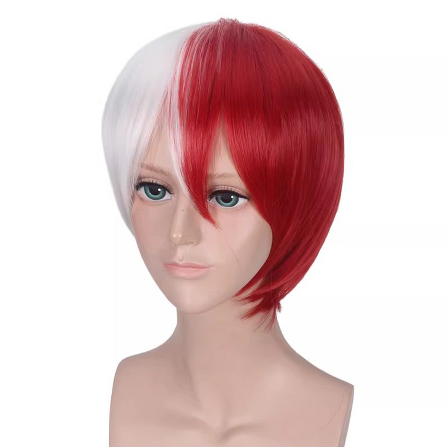 Shoto Todoroki Cosplay Wig – My Hero Academia Half Red Half White Short Anime Wig | UA012