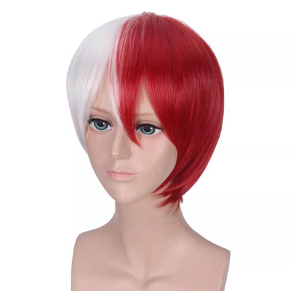 Shoto Todoroki Cosplay Wig – My Hero Academia Half Red Half White Short Anime Wig | UA012