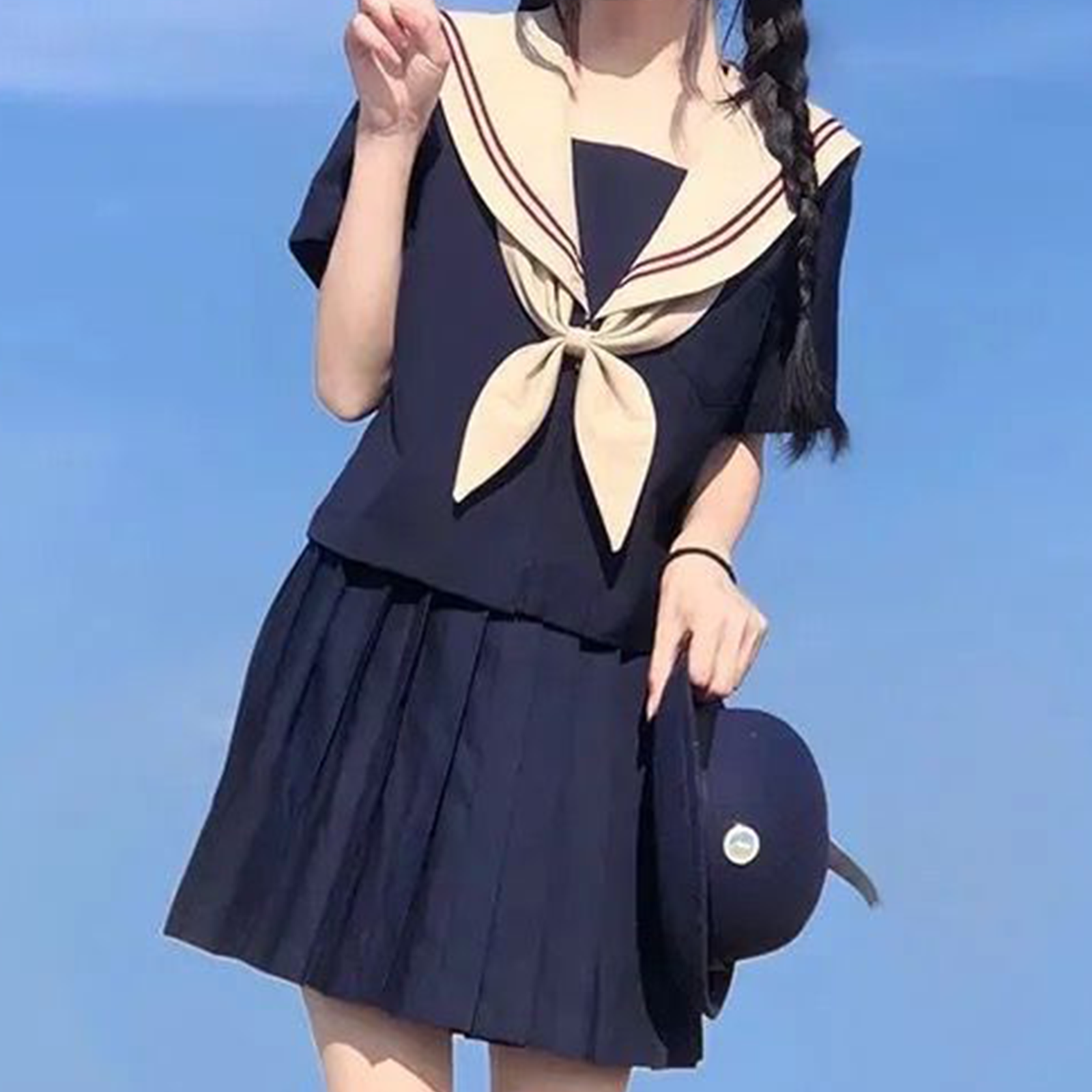 Official Style Japanese Sailor Uniform | Women’s Original JK Academy Set - Classic Summer Basic Short-Sleeve Outfit C025 party X party