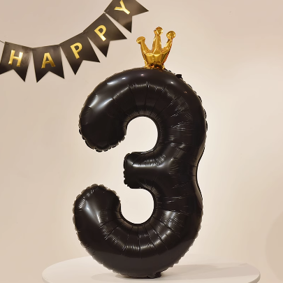 Black Crown Digital Balloon 40" Party Decoration - B180 party X party