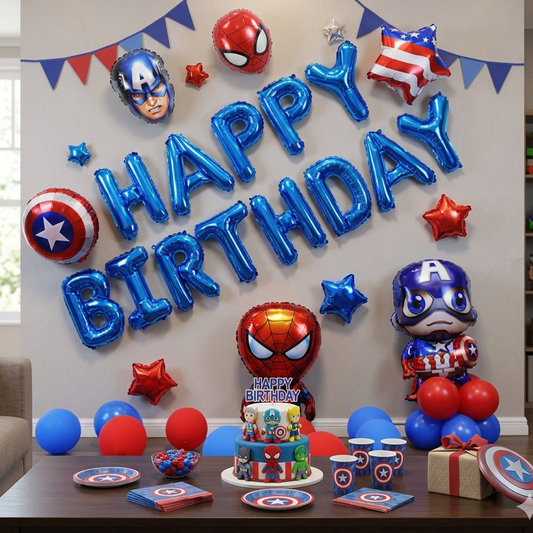 Captain America Birthday Balloon Decoration Set - S042 party X party