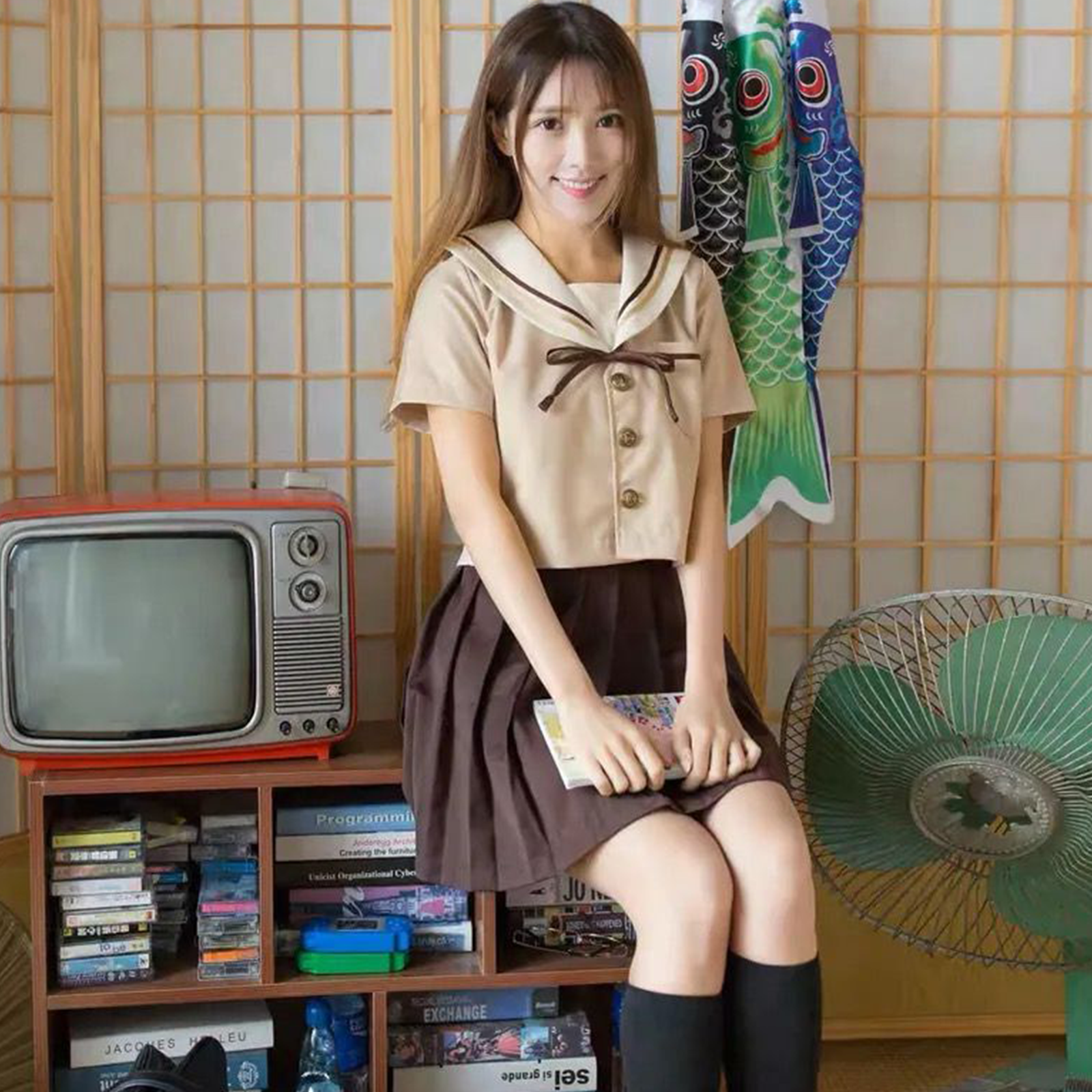 Authentic Japanese Sailor Suit | Short-Sleeve JK School Uniform for Women | Summer Soft-Girl Pleated Skirt Set C029 party X party